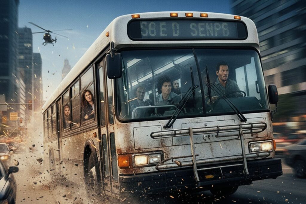 Velocidade Máxima (1994) Keanu Reeves e Sandra Bullock em um ônibus que não pode parar. 15 Velocidade Máxima