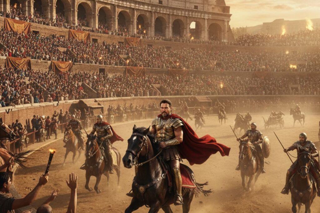 Gladiador (2000) Russell Crowe em um épico histórico com batalhas grandiosas e emoção genuína. 15 Gladiador