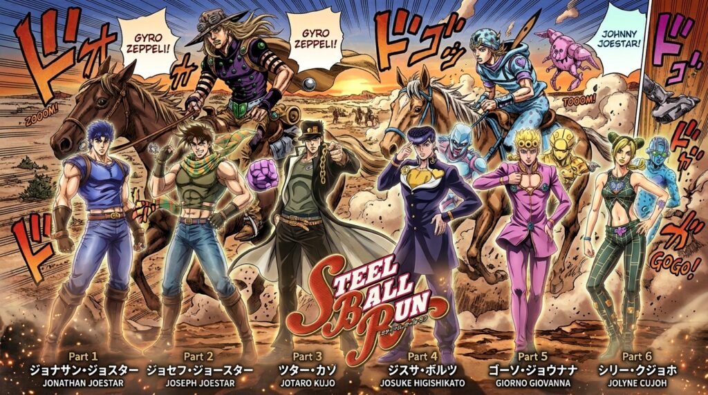 JoJo’s Bizarre Adventure antes da estreia de Steel Ball Run"